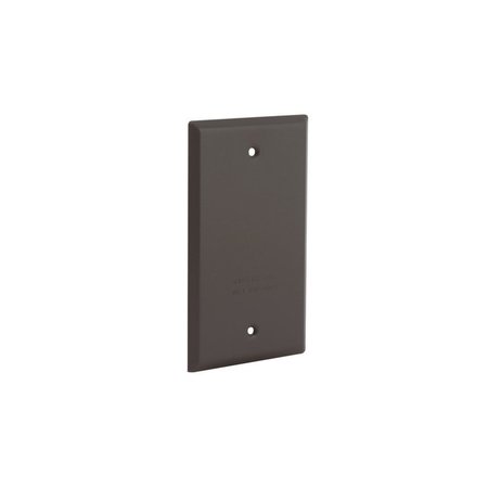 HUBBELL Electrical Box Cover, 1 Gang, Rectangular, Aluminum, Blank/Flat 5173-7